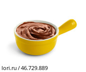 Чаша вкусного растопленного шоколада на белом фоне. Стоковое фото, фотограф Pixel_shot / Фотобанк Лори