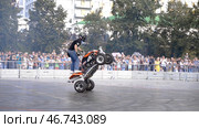 Ekaterinburg, Russia - August, 2019: Performance on a Quad bike in the city. Редакционное фото, фотограф David Kashakhi / Фотобанк Лори