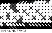 Black and white abstract animation of geometric patterns appearing and disappearing one by one on the black background. Стоковая иллюстрация, иллюстратор David Kashakhi / Фотобанк Лори