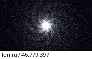 Digital cosmic universe with white shining stars, monochrome. Стоковая иллюстрация, иллюстратор David Kashakhi / Фотобанк Лори