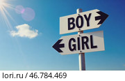 Sign with two arrows pointing to the right and left side of the word "girl" Стоковое AI-видео, аниматор Sergey Grishin / Фотобанк Лори