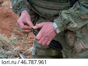 Подготовка военнослужащих на полигоне СВО. Стоковое фото, фотограф Sergey Rusanov / Фотобанк Лори