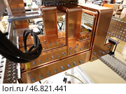 Медные шины в электротехническом оборудовании. Copper busbars in electrical equipment. Стоковое фото, фотограф Юрий Пуликов / Фотобанк Лори