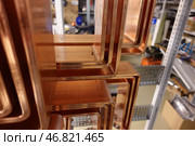 Медные шины в электротехническом оборудовании. Copper busbars in electrical equipment. Стоковое фото, фотограф Юрий Пуликов / Фотобанк Лори