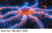 Neural cells of the brain, scientific illustration. Стоковое AI-видео, аниматор Ирина Ручушкина / Фотобанк Лори