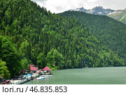 Gudauta, Abkhazia - June 3. 2018. Landscape with Highland Lake Ritsa. Редакционное фото, фотограф Володина Ольга / Фотобанк Лори
