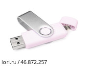USB-накопитель на белом фоне. Стоковое фото, фотограф Pixel_shot / Фотобанк Лори