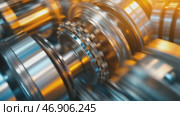 Complex mechanical gears rotating smoothly in a montage. Стоковое AI-видео, аниматор Юрий Поздников / Фотобанк Лори