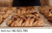 A sweet dessert made of puff pastry cooking. Стоковое фото, фотограф David Kashakhi / Фотобанк Лори