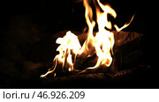 Burning wood in the fire. Стоковое фото, фотограф David Kashakhi / Фотобанк Лори