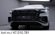 Prague, Czech Republic: september 14, 2022: White Audi at a car exhibition. Редакционное фото, фотограф David Kashakhi / Фотобанк Лори