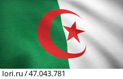 Flag of Algeria waving in the wind. Стоковая иллюстрация, иллюстратор David Kashakhi / Фотобанк Лори