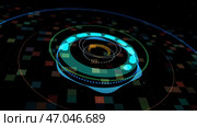 Colorful bass beat motion, futuristic equalizer beating rythm on black background, seamless loop. Стоковая иллюстрация, иллюстратор David Kashakhi / Фотобанк Лори