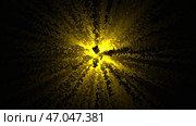 Animation of curly colored lines growing out of center on black background. Стоковая иллюстрация, иллюстратор David Kashakhi / Фотобанк Лори
