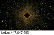 Abstract space tunnel with a square surrounded by millions of shining particles. Стоковая иллюстрация, иллюстратор David Kashakhi / Фотобанк Лори