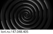 Hypnotizing black and grey spiral turning. Стоковая иллюстрация, иллюстратор David Kashakhi / Фотобанк Лори