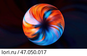 Abstract round shaped 3D torus with flowing energy on all its surface, seamless loop. Стоковая иллюстрация, иллюстратор David Kashakhi / Фотобанк Лори