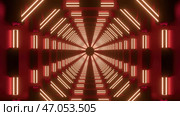 A bright tunnel that burns on the sides with bright lanterns. Стоковая иллюстрация, иллюстратор David Kashakhi / Фотобанк Лори