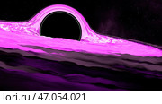 A massive black hole in space with surrounding stars being sucked in by gravitational pull. Стоковая иллюстрация, иллюстратор David Kashakhi / Фотобанк Лори