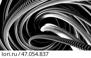 Twisted metal silver tube on a black background. Стоковая иллюстрация, иллюстратор David Kashakhi / Фотобанк Лори