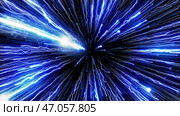 Motion.The blue and green and white lines that look bright as lightning lower the footage in 3D format and pull back together. Стоковое фото, фотограф David Kashakhi / Фотобанк Лори