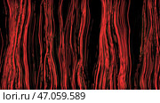Black background.Design.The bright purple and red lines in the animation are thin in size and fluctuate across the background. Стоковая иллюстрация, иллюстратор David Kashakhi / Фотобанк Лори