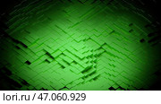 Abstract 3d green background with displacing cubic geometry. Стоковая иллюстрация, иллюстратор David Kashakhi / Фотобанк Лори