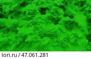Bright green background.Design.Abstraction in which bright blots blur and create various patterns in 3D. Стоковая иллюстрация, иллюстратор David Kashakhi / Фотобанк Лори