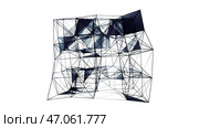 Beautiful abstract white and black polygonal surface moving In 3d animation. Стоковая иллюстрация, иллюстратор David Kashakhi / Фотобанк Лори