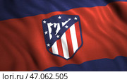 Background of waving 3d flag with fc logo. Редакционная иллюстрация, иллюстратор David Kashakhi / Фотобанк Лори