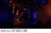 Design.A light tunnel with windows where different glitter flies in the animation that moves inwards. Стоковая иллюстрация, иллюстратор David Kashakhi / Фотобанк Лори