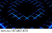 Abstract neon grid field with black spreading ring looking like pulsation. Стоковая иллюстрация, иллюстратор David Kashakhi / Фотобанк Лори