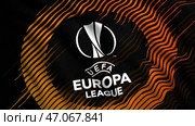 Abstract UEFA Europa League annual football club competition flag. Редакционное фото, фотограф David Kashakhi / Фотобанк Лори