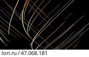 Abstract slowly moving narrow light streaks isolated on a black background. Стоковая иллюстрация, иллюстратор David Kashakhi / Фотобанк Лори