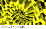 Colorful spinning whirl of tornado of rectangular particles. Стоковая иллюстрация, иллюстратор David Kashakhi / Фотобанк Лори