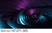 Rotation of spiral lines with metallic luster. Стоковая иллюстрация, иллюстратор David Kashakhi / Фотобанк Лори