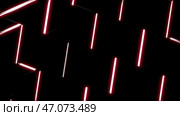 Fluorescent lamps creating surface of triangles on a black background. Стоковая иллюстрация, иллюстратор David Kashakhi / Фотобанк Лори