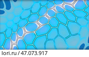 Hexagonal stretching shapes on a colorful background. Стоковая иллюстрация, иллюстратор David Kashakhi / Фотобанк Лори