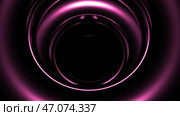 Circles with metallic luster pulsate and emit rotating waves. Стоковая иллюстрация, иллюстратор David Kashakhi / Фотобанк Лори