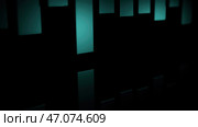 Black background with ribbons that diverge in different directions in computer graphics. Стоковая иллюстрация, иллюстратор David Kashakhi / Фотобанк Лори