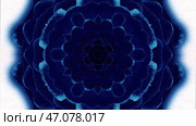 Glowing lines creating symmetrical kaleidoscope structure. Стоковая иллюстрация, иллюстратор David Kashakhi / Фотобанк Лори