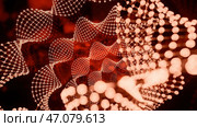 Animation of dna strand spinning over dark red light trails. Стоковая иллюстрация, иллюстратор David Kashakhi / Фотобанк Лори