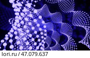 Abstract spinning many dna spirals of many tiny dots. Стоковая иллюстрация, иллюстратор David Kashakhi / Фотобанк Лори