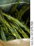 Dried Green Leafy Herbs packaged conveniently in a resealable Bag for your culinary needs. Стоковое фото, фотограф David Kashakhi / Фотобанк Лори