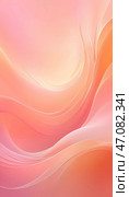 Soft waves of pink and orange blend harmoniously, evoking warmth and creativity. This abstract background invites viewers to immerse themselves in a dreamlike, artistic experience Generative AI. Стоковое AI-изображение, AI-художник Юлия Петровская / Фотобанк Лори