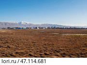 Bright landscape of Altai, hills and swampy farmland. Стоковое фото, фотограф Саблин Станислав / Фотобанк Лори