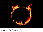 Рамка из горящего пламени на черном фоне. Стоковое фото, фотограф Pixel_shot / Фотобанк Лори