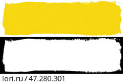 Yellow stroke of paint brush. Стоковая иллюстрация, иллюстратор Роман Самохин / Фотобанк Лори