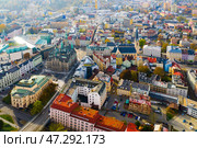Aerial cityscape of Liberec city in Czech Republic. Стоковое фото, фотограф Яков Филимонов / Фотобанк Лори