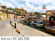 Yachts and pleasure boats at the pier in the city Byblos. Jbeil. Lebanon. Стоковое фото, фотограф Евгений Ткачёв / Фотобанк Лори